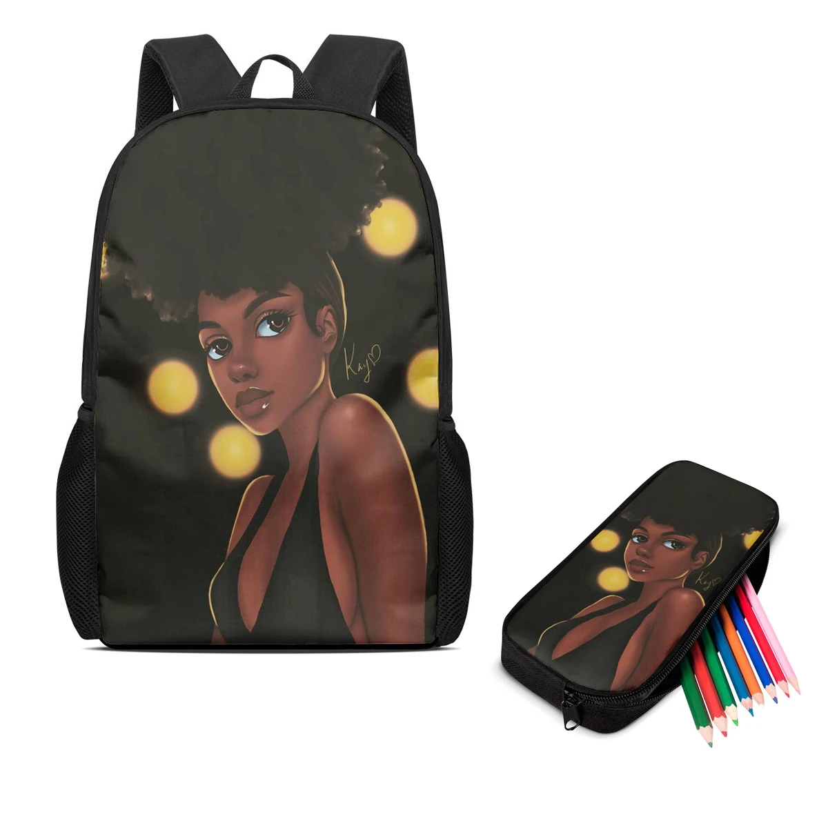 Custom Pattern Black Girl Afro Cartoon Kids Backpack Girls Waterproof School Bags Teenagers Girls Student Travel Book Bag
Custom Pattern Black Girl Afro Cartoon Kids Backpack Girls Waterproof School Bags Teenagers Girls Student Travel Book Bag