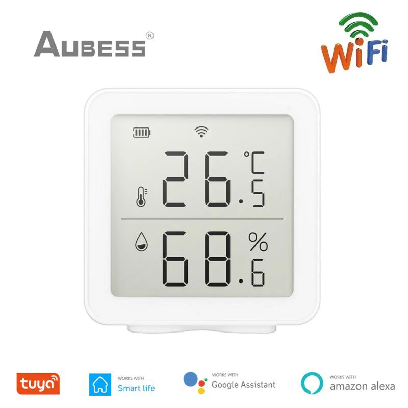Tuya Smart WIFI Temperature And Humidity Sensor Indoor Hygrometer Thermometer With LCD Display For Alexa Google Home
Tuya Smart WIFI Temperature And Humidity Sensor Indoor Hygrometer Thermometer With LCD Display For Alexa Google Home