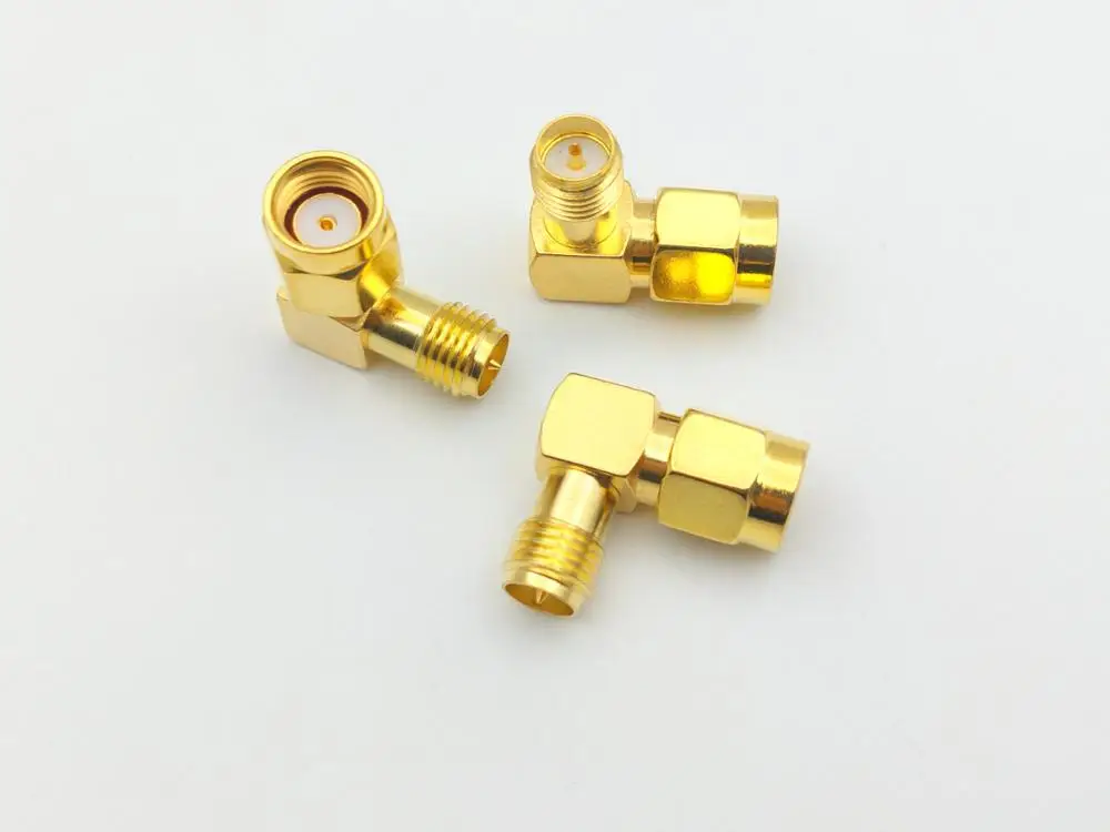 100pcs copper RP-SMA male jack center to RP-SMA female right angle adapter
100pcs copper RP-SMA male jack center to RP-SMA female right angle adapter