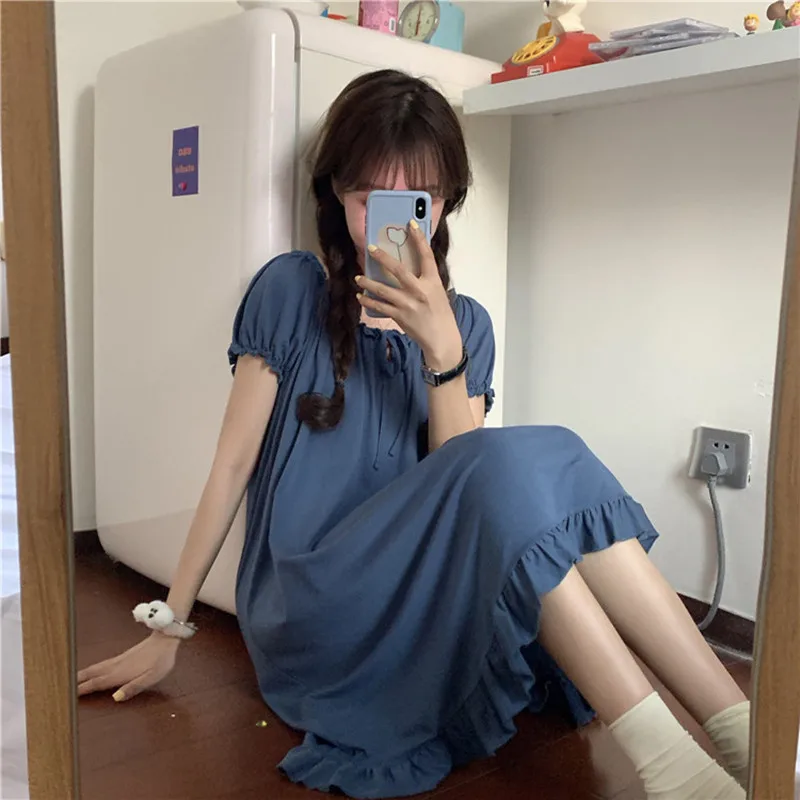 Women Nightgowns Summer Girls Sleep Dress Princess Style Nightdress Lolita Kawaii Home Wear French Pajama Off Shoulder
Women Nightgowns Summer Girls Sleep Dress Princess Style Nightdress Lolita Kawaii Home Wear French Pajama Off Shoulder