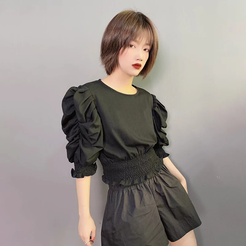 TWOTWINSTYLE White Casual Shirts For Women O Neck Puff Short Sleeve Solid Pleated Slim Blouses Female Summer Clothing 2021 Style
TWOTWINSTYLE White Casual Shirts For Women O Neck Puff Short Sleeve Solid Pleated Slim Blouses Female Summer Clothing 2021 Style