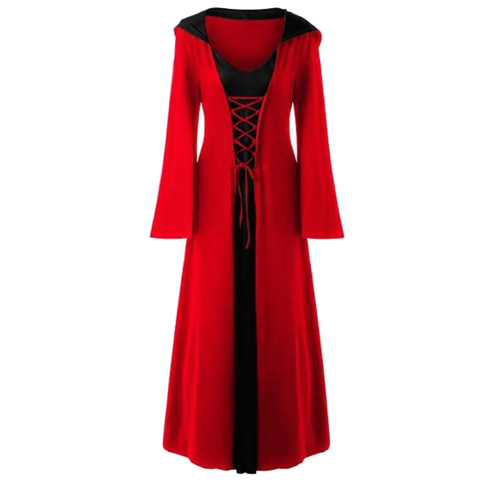 Women's Christmas Dress Plus Size Lace Up Hooded Patchwork Long Sleeve Long Dress Casual Loose Dress
Women's Christmas Dress Plus Size Lace Up Hooded Patchwork Long Sleeve Long Dress Casual Loose Dress