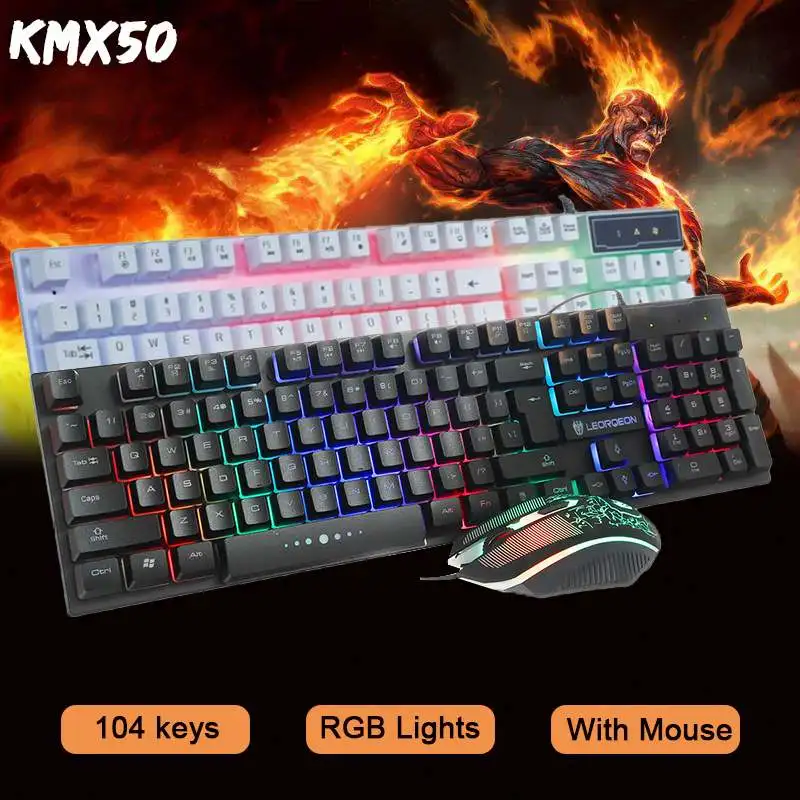 Mechanical Feel Gaming Keyboard And Mouse Combo Backlight Ergonomic Keyboards Plating Mouse For PC/Laptop/Computer 
Mechanical Feel Gaming Keyboard And Mouse Combo Backlight Ergonomic Keyboards Plating Mouse For PC/Laptop/Computer