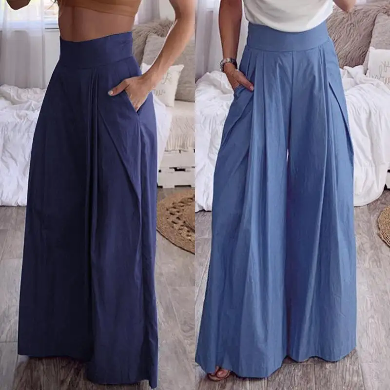 2022 New ZANZEA Women High Waist Wide Leg Pants Long Trousers Casual Pockets Pantalones Office Lady Work Chic Back Zip Bottoms
2022 New ZANZEA Women High Waist Wide Leg Pants Long Trousers Casual Pockets Pantalones Office Lady Work Chic Back Zip Bottoms