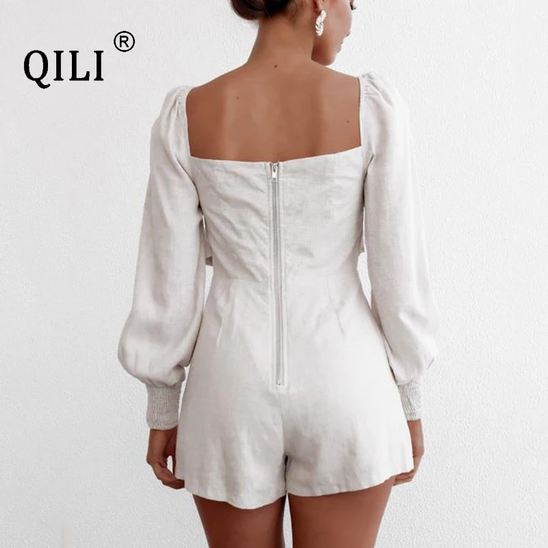 QILI 2019 New Long sleeve Pleated low tube top Casual Jumpsuit shorts women's Rompers clothing
QILI 2019 New Long sleeve Pleated low tube top Casual Jumpsuit shorts women's Rompers clothing