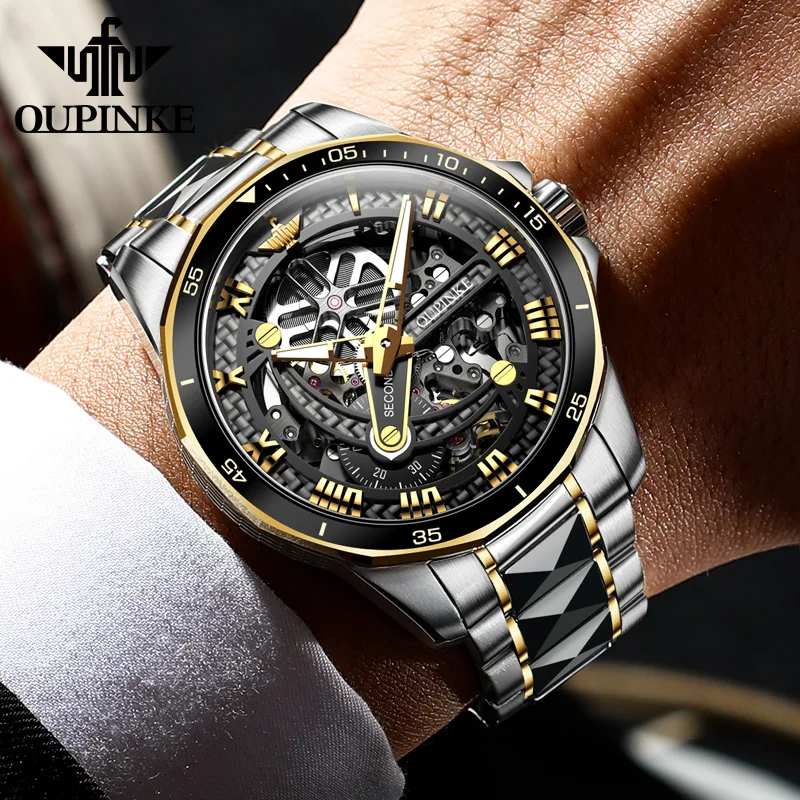 OUPINKE Men Mechanical Watch Sapphire Glass Automatic wristwatch Luxury Stianless Steel Waterproof Business Sport Men Watches
OUPINKE Men Mechanical Watch Sapphire Glass Automatic wristwatch Luxury Stianless Steel Waterproof Business Sport Men Watches