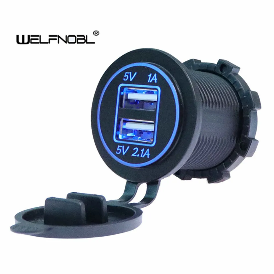 Dual USB Charger Socket 5V 4.2A 2.1A Fast Charging Power Outlet Adapter 2 LED Ring for 12V 24V Car Motorcycle Truck ATV Boat RV
Dual USB Charger Socket 5V 4.2A 2.1A Fast Charging Power Outlet Adapter 2 LED Ring for 12V 24V Car Motorcycle Truck ATV Boat RV
