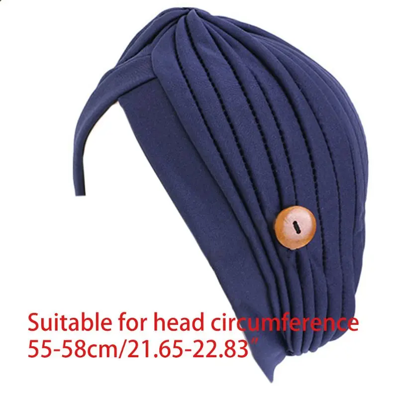 Women Solid Color Bonnet Hat with Wooden Button Twist Knotted Anti-Tight Ear Protection Turban Cap
Women Solid Color Bonnet Hat with Wooden Button Twist Knotted Anti-Tight Ear Protection Turban Cap
