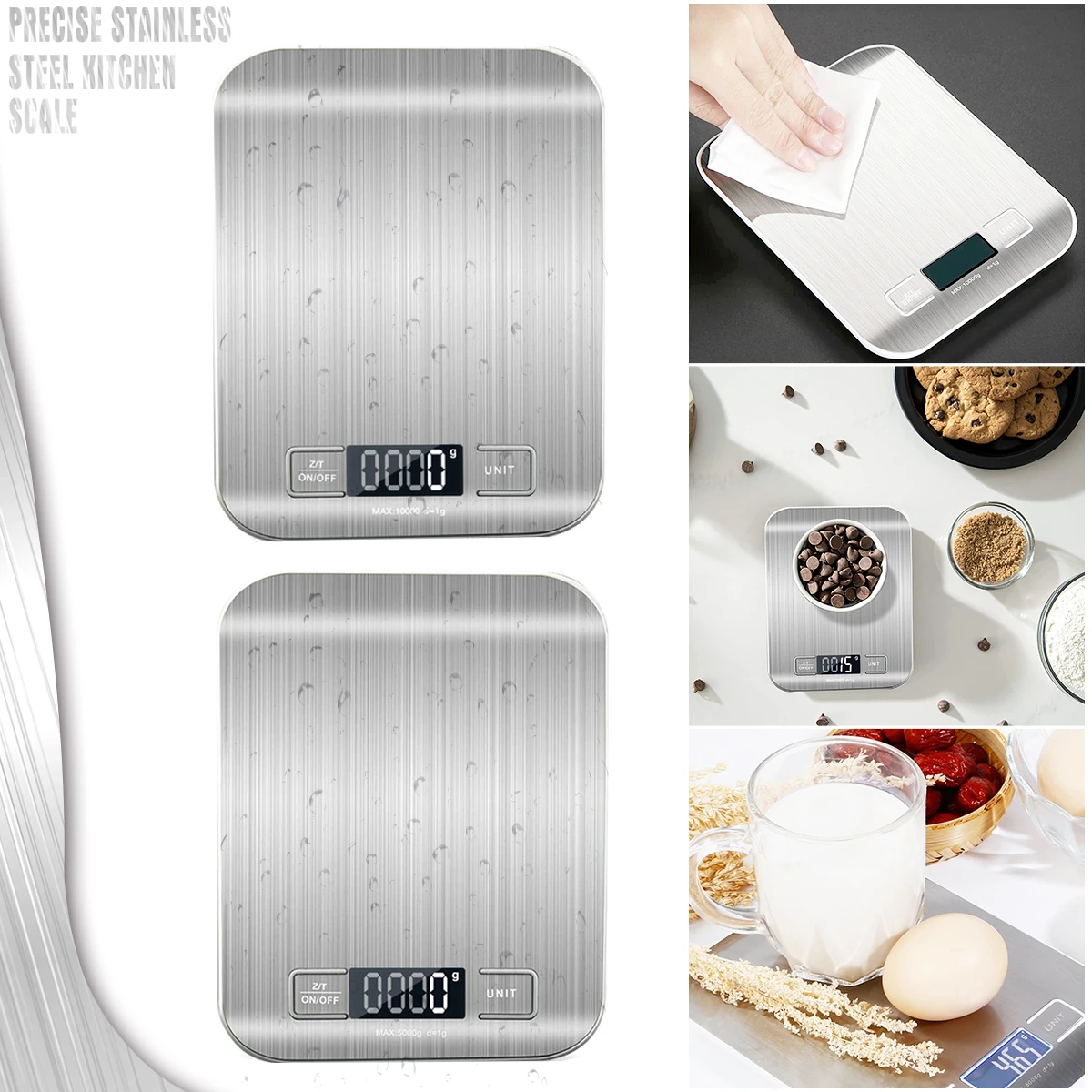 Kitchen Scale Multi-Function Precise Stainless Steel Food Scales LCD Digital Screen for Household Cooking Baking Weighing Tools
Kitchen Scale Multi-Function Precise Stainless Steel Food Scales LCD Digital Screen for Household Cooking Baking Weighing Tools