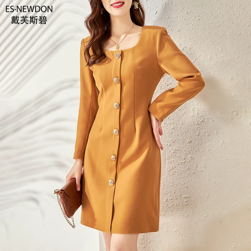 Esnewdon Commuter Temperament Square Collar Neck Slim Dress Medium Long Hip Wrap Skirt Autumn Winter New Office Lady Style Dress
Esnewdon Commuter Temperament Square Collar Neck Slim Dress Medium Long Hip Wrap Skirt Autumn Winter New Office Lady Style Dress