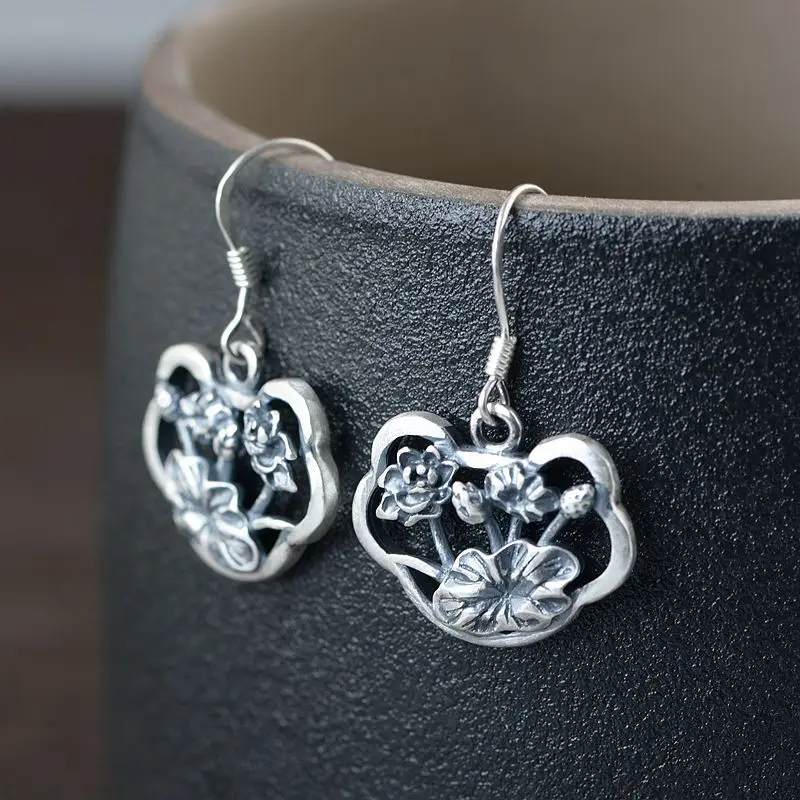 FNJ Lotus Flower Earrings 925 Silver Original Pure S925 Sterling Silver Heart Drop Earring for Women Jewelry
FNJ Lotus Flower Earrings 925 Silver Original Pure S925 Sterling Silver Heart Drop Earring for Women Jewelry