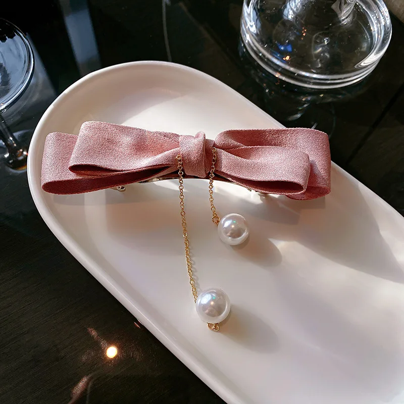 Trendy Elegant Flannelette Bow Chain Tassel Pearl Hairpin INS Style Fashion Design Sense Spring Temperament Hair Accessories
Trendy Elegant Flannelette Bow Chain Tassel Pearl Hairpin INS Style Fashion Design Sense Spring Temperament Hair Accessories