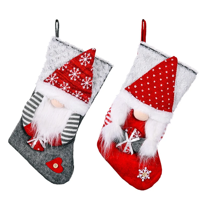Christmas Gnome Holding Present Christmas Stockings Candy Bag Xmas Wide-Brimmed Stocking for Family Holiday Decoration
Christmas Gnome Holding Present Christmas Stockings Candy Bag Xmas Wide-Brimmed Stocking for Family Holiday Decoration