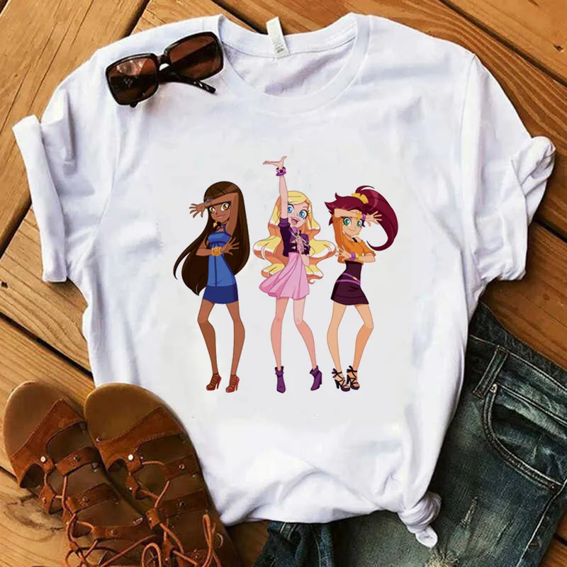 Футболка LoliRock женская с принтом волшебной девушки модная Милая мультяшная