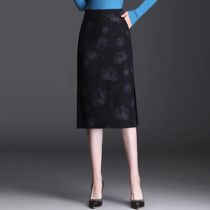 Vintage Print Slim Casual High Waist Woolen Bodycon Pencil Skirt Women Autumn Winter Office Lady Elegant Knee-length Skirts 1880
Vintage Print Slim Casual High Waist Woolen Bodycon Pencil Skirt Women Autumn Winter Office Lady Elegant Knee-length Skirts 1880