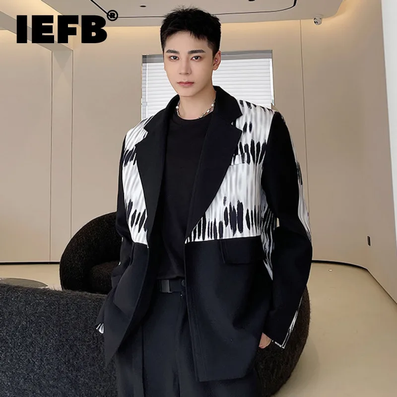 IEFB Menswear Fashion Contrast Spliced Blazers Men's New Loose Notched Single Button Long Sleeve Suit Jacket Tide Autumn 2021
IEFB Menswear Fashion Contrast Spliced Blazers Men's New Loose Notched Single Button Long Sleeve Suit Jacket Tide Autumn 2021