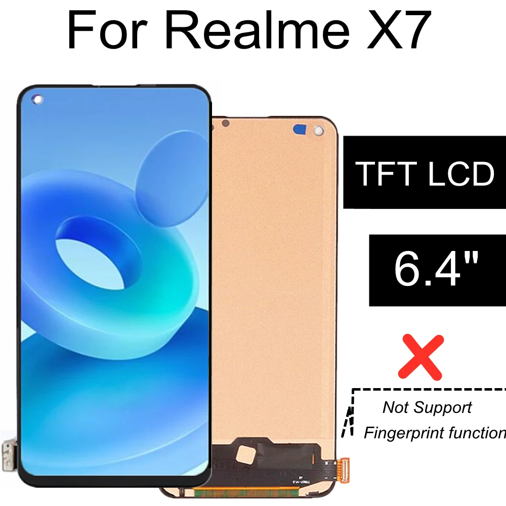 6.40" TFT LCD For Realme X7 RMX2176 LCD Display Touch Screen Assembly Replacement For Realme X7 India Version MX3092 LCD
6.40" TFT LCD For Realme X7 RMX2176 LCD Display Touch Screen Assembly Replacement For Realme X7 India Version MX3092 LCD