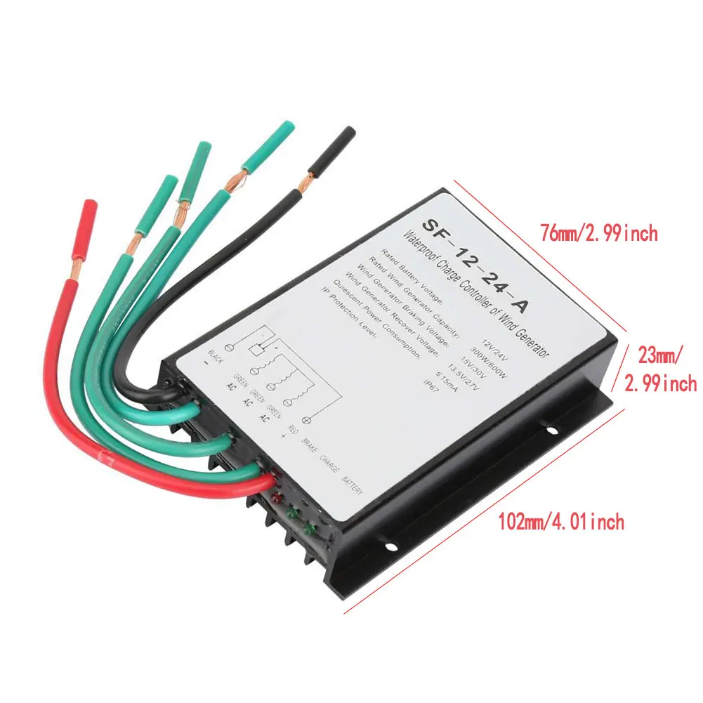 300W-600W DC 12V/24V Wind Turbine Controller Waterproof Turbine Battery Controller Charge Generator Controller Regulator
300W-600W DC 12V/24V Wind Turbine Controller Waterproof Turbine Battery Controller Charge Generator Controller Regulator