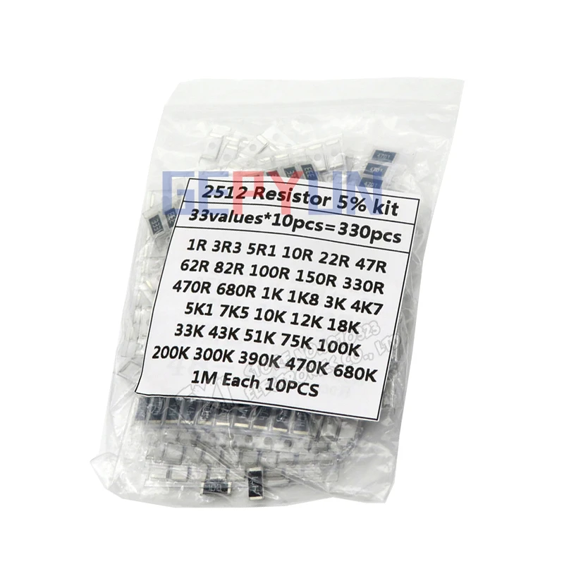 Набор резисторов 330 шт./лот, электронные резисторы 5% 2512 SMD, комплект резисторов в ассортименте 10R 47R 100R 10K 470K 680K smd
Набор резисторов 330 шт./лот, электронные резисторы 5% 2512 SMD, комплект резисторов в ассортименте 10R 47R 100R 10K 470K 680K smd