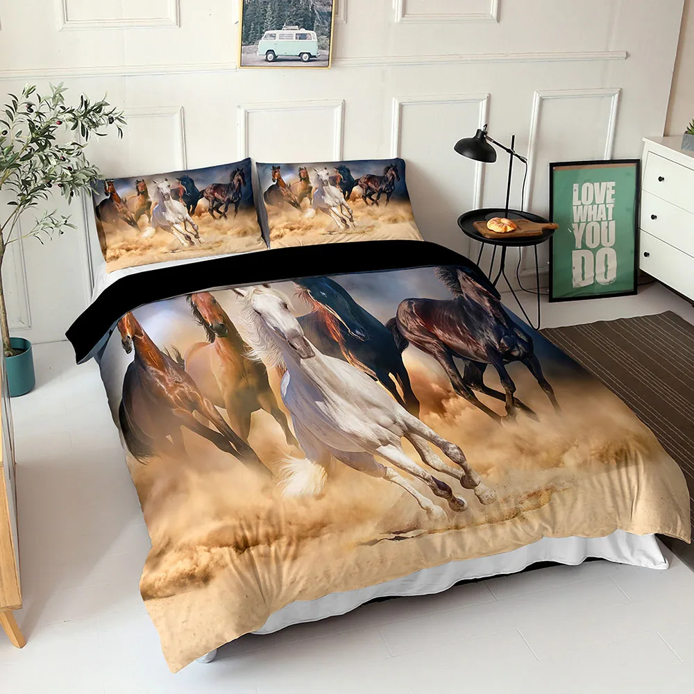 Lifelike Duvet Cover 3d Print Galloping Horses Pattern Double Comforter Sets With Pillowcases Winter Soft Warm Bedroom Sheets
Lifelike Duvet Cover 3d Print Galloping Horses Pattern Double Comforter Sets With Pillowcases Winter Soft Warm Bedroom Sheets