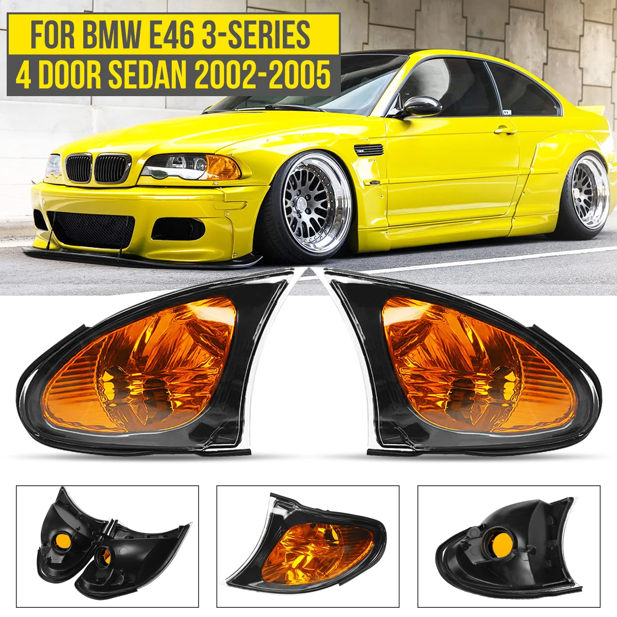 Pair Amber/Clear Turn Signal Side Marker Light Lamp ForBMW E46 3-SERIES 4D Sedan 2002 2003 2004 2005 Car Light Assembly
Pair Amber/Clear Turn Signal Side Marker Light Lamp ForBMW E46 3-SERIES 4D Sedan 2002 2003 2004 2005 Car Light Assembly