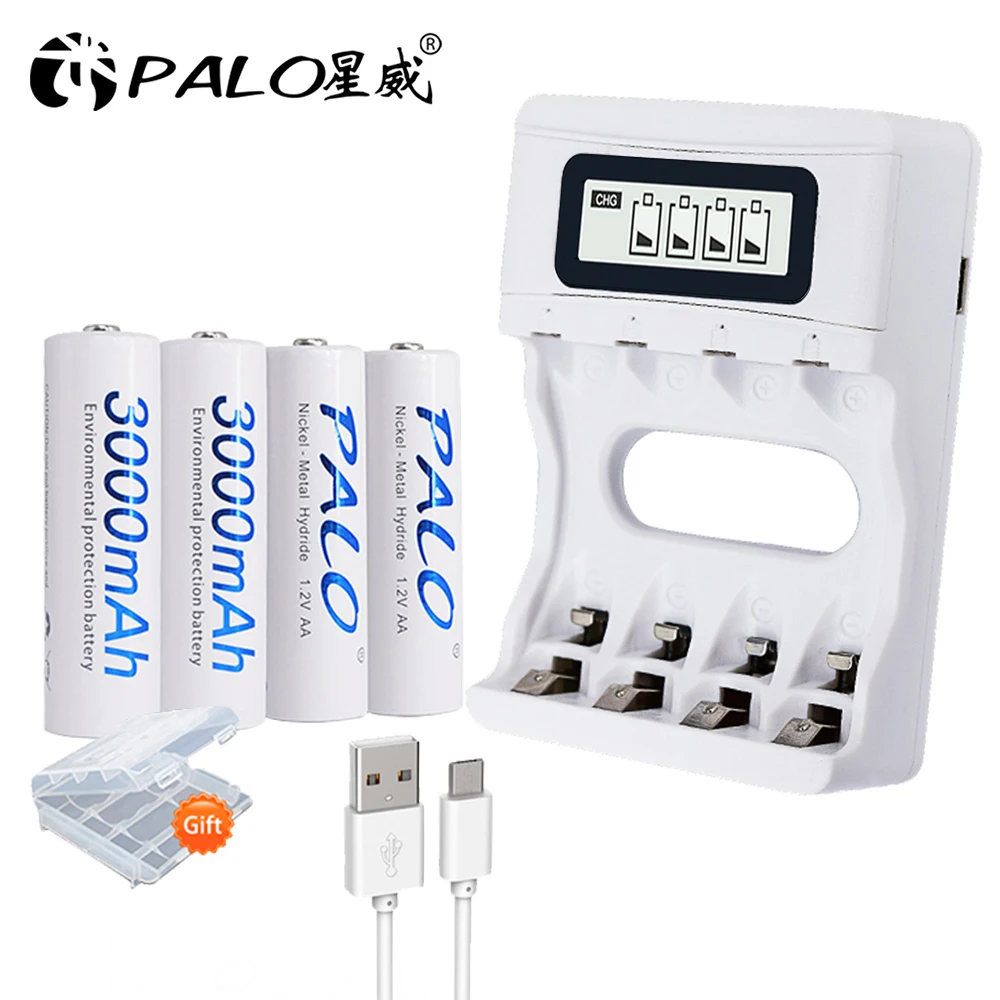 4pcs AA 3000mAh rechagerable battery AA 1.2V NI-MH NIMH NI MH high capacity current + intelligent USB fast charging LCD charger
4pcs AA 3000mAh rechagerable battery AA 1.2V NI-MH NIMH NI MH high capacity current + intelligent USB fast charging LCD charger