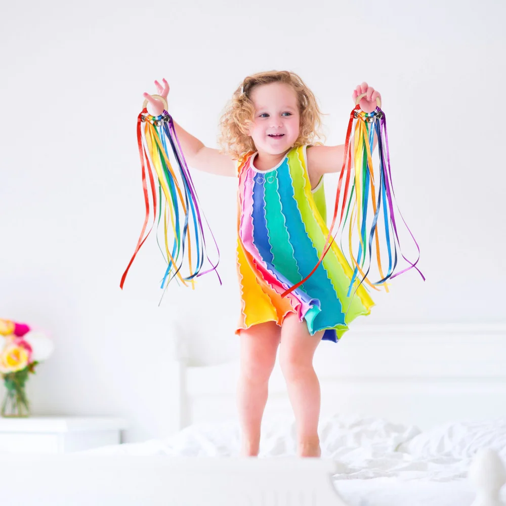 NUOBESTY 2pcs Rainbow Hand Ribbon Kite Baby Sensory Toys with Bells Early Learning
NUOBESTY 2pcs Rainbow Hand Ribbon Kite Baby Sensory Toys with Bells Early Learning