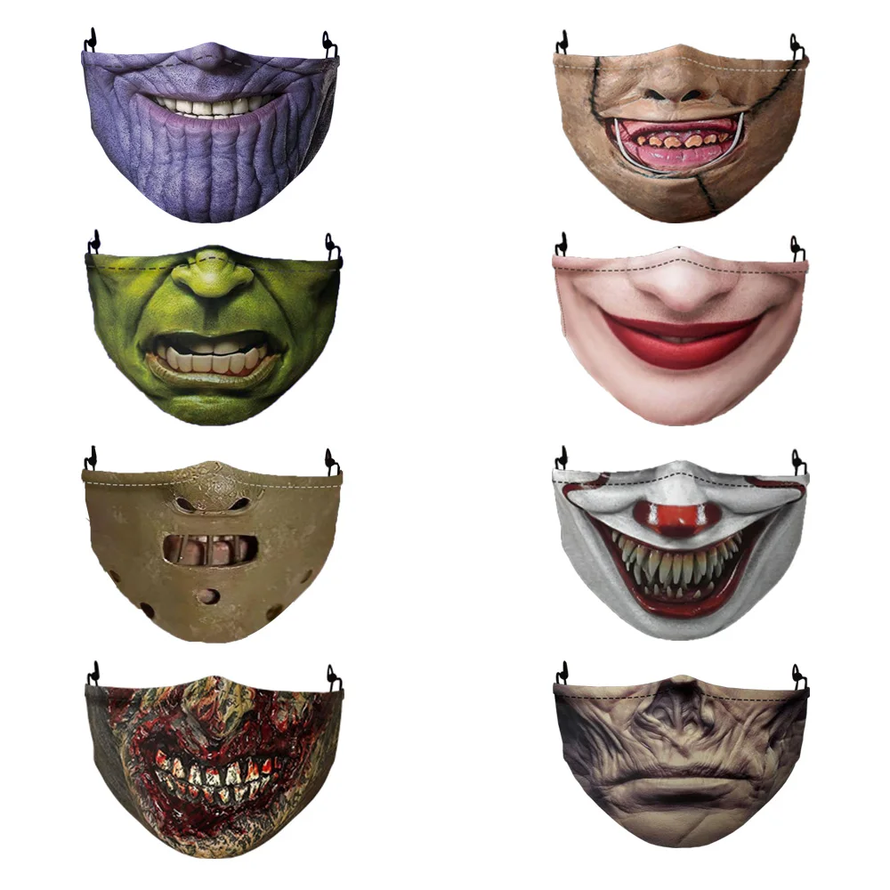 Hot Clown-Zombie-Hulk-Thanos Cosplay Halloween Christmas Mouth Masks Adult Face Protection Dust-Proof Breathable Party Mask
Hot Clown-Zombie-Hulk-Thanos Cosplay Halloween Christmas Mouth Masks Adult Face Protection Dust-Proof Breathable Party Mask