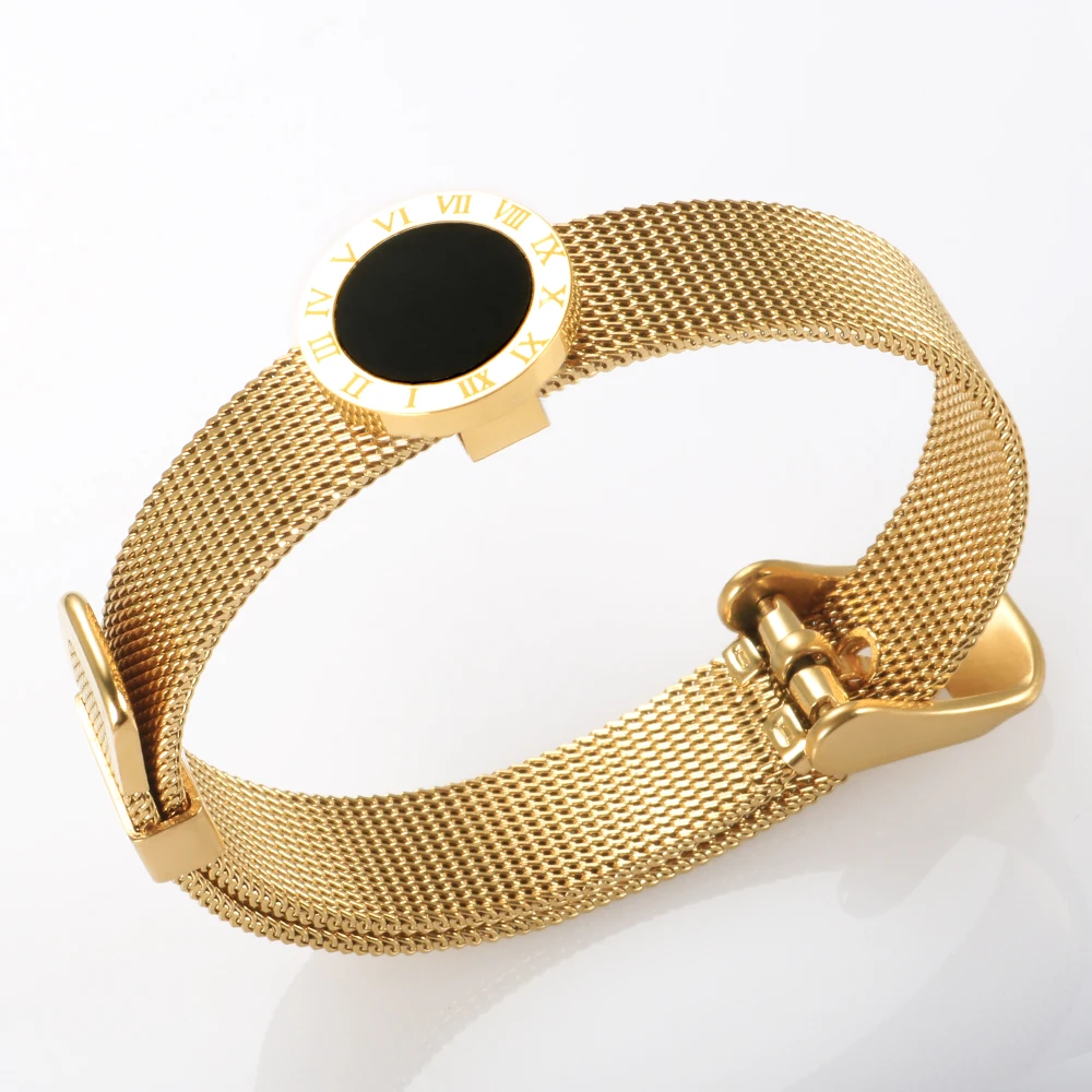 Roman Numeral Mesh Bracelets Black Round Charm Adjustable Bracelets For Women Men Watchband Jewelry Gifts
Roman Numeral Mesh Bracelets Black Round Charm Adjustable Bracelets For Women Men Watchband Jewelry Gifts