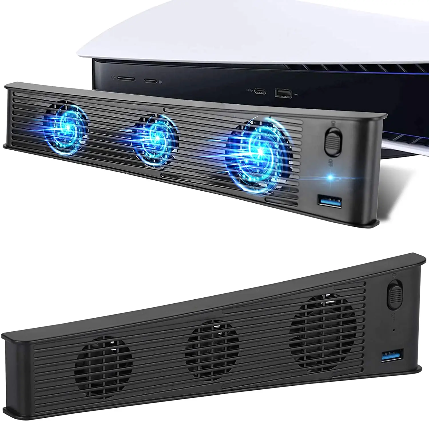 Temperature Control Cooling Fan Game Console External USB 3 Fans Cooler Mini Cooling System With LED Indicator For PS5 2 Version 
Temperature Control Cooling Fan Game Console External USB 3 Fans Cooler Mini Cooling System With LED Indicator For PS5 2 Version