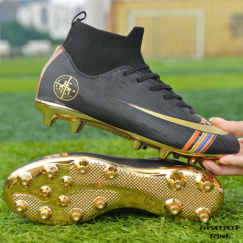Golden Plated Men Football Cleats Turf Long Spike Soccer Shoes Hard Court Trainers New Design Football Boots Chuteira Futebol
Golden Plated Men Football Cleats Turf Long Spike Soccer Shoes Hard Court Trainers New Design Football Boots Chuteira Futebol