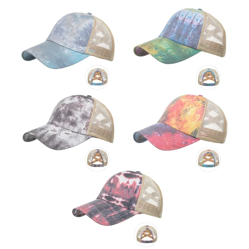 Women Gradient Tie-Dye Mesh Back Baseball Cap Hip Hop Sunscreen Criss Cross Ponytail High Messy Bun Adjustable Dad Hat
Women Gradient Tie-Dye Mesh Back Baseball Cap Hip Hop Sunscreen Criss Cross Ponytail High Messy Bun Adjustable Dad Hat