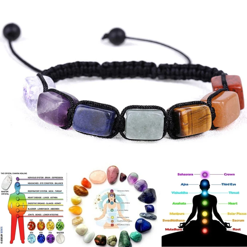 7 Chakra Stone Bracelets Reiki Healing Natural Gemstone Bracelets for Women Girls Yoga Wrist Chain Braided Rope Bracelets
7 Chakra Stone Bracelets Reiki Healing Natural Gemstone Bracelets for Women Girls Yoga Wrist Chain Braided Rope Bracelets
