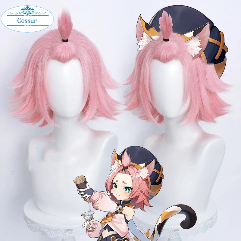 Genshin Impact Diona Wig Cosplay Ears Pink Straight Short Heat Resistant Hair Women Halloween Role Play Diona Cosplay 
Genshin Impact Diona Wig Cosplay Ears Pink Straight Short Heat Resistant Hair Women Halloween Role Play Diona Cosplay