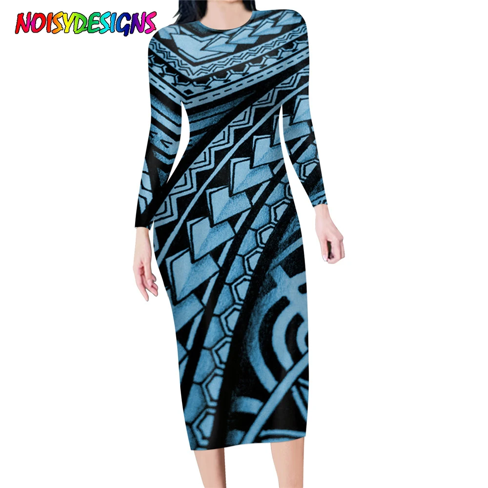 NOISYDESIGNS Polynesian Samoan Tattoo Print Women Spring Autumn Long Sleeve Slim Pencil Dress Office Party Crew Neck Dress Mujer
NOISYDESIGNS Polynesian Samoan Tattoo Print Women Spring Autumn Long Sleeve Slim Pencil Dress Office Party Crew Neck Dress Mujer