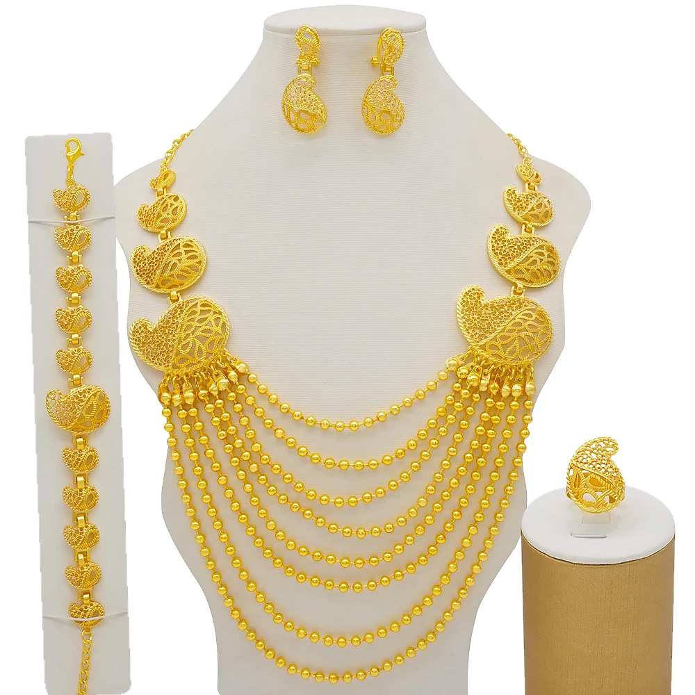 2021Dubai Indian Arabic Gold Multilayer Necklace Jewelry Set Ethiopian Gold Color Nigerian Wedding African Beads Jewelry Sets 
2021Dubai Indian Arabic Gold Multilayer Necklace Jewelry Set Ethiopian Gold Color Nigerian Wedding African Beads Jewelry Sets