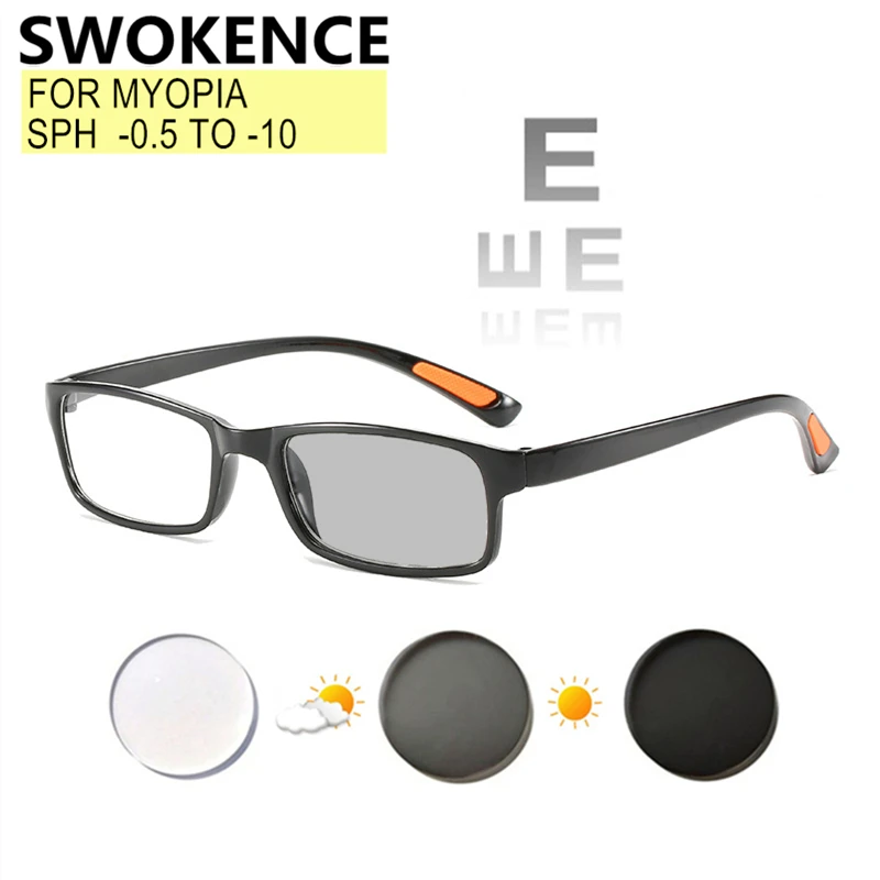 SWOKENCE Рецептурные очки для близоруких 0 5 до 10 Для женщин мужские бесцветные