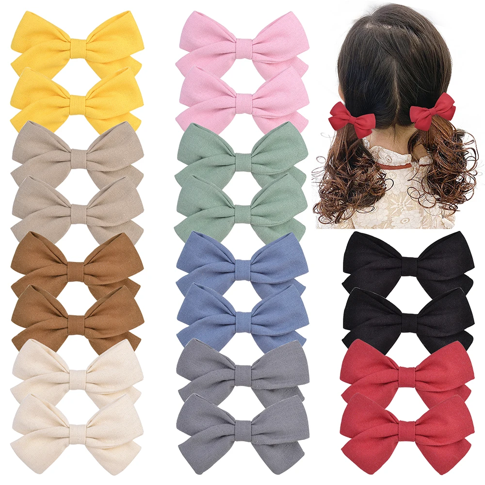 

1 Piece 3.6inches Cute Solid Bowknots Hair Clips For Baby Girls Safty Boutique Hairpins Barrettes Headwear Kids Hair Accessories