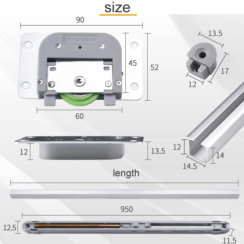 Wardrobe sliding door Two-way buffer damper,hidden Damping rail,Quiet durable, easy to install,Furniture hardware accessories
Wardrobe sliding door Two-way buffer damper,hidden Damping rail,Quiet durable, easy to install,Furniture hardware accessories