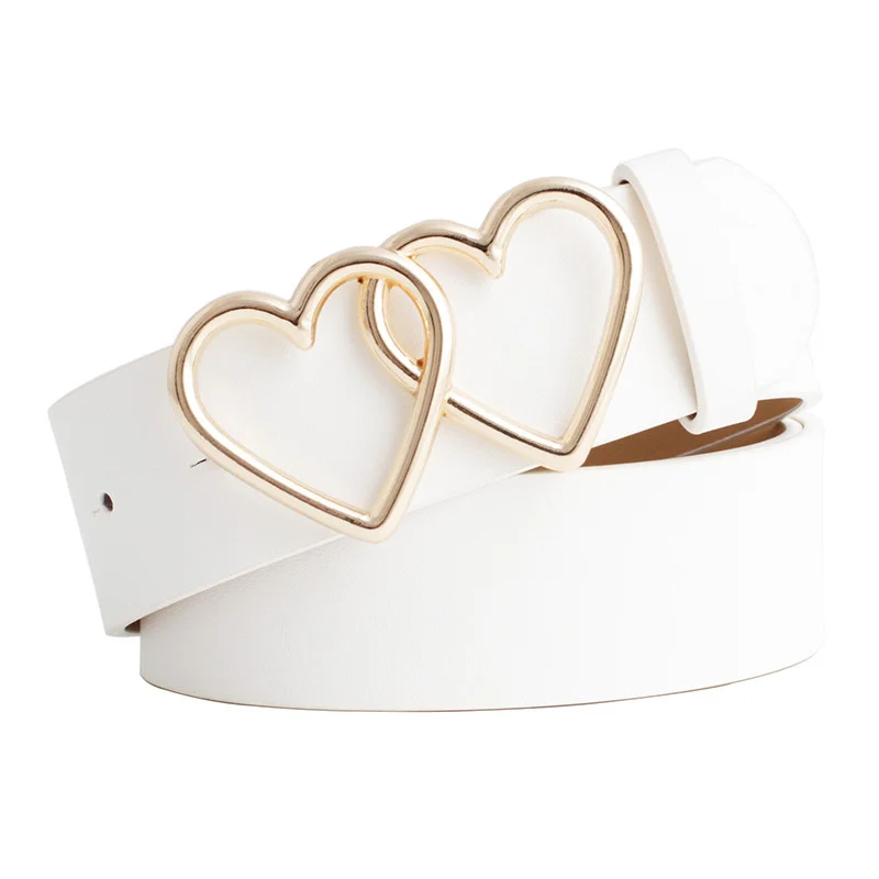 107cm Women's PU Leather Belts with Double Heart Ring Buckle Lady Decorative Belt for Pants Jeans Solid Color FS99
107cm Women's PU Leather Belts with Double Heart Ring Buckle Lady Decorative Belt for Pants Jeans Solid Color FS99
