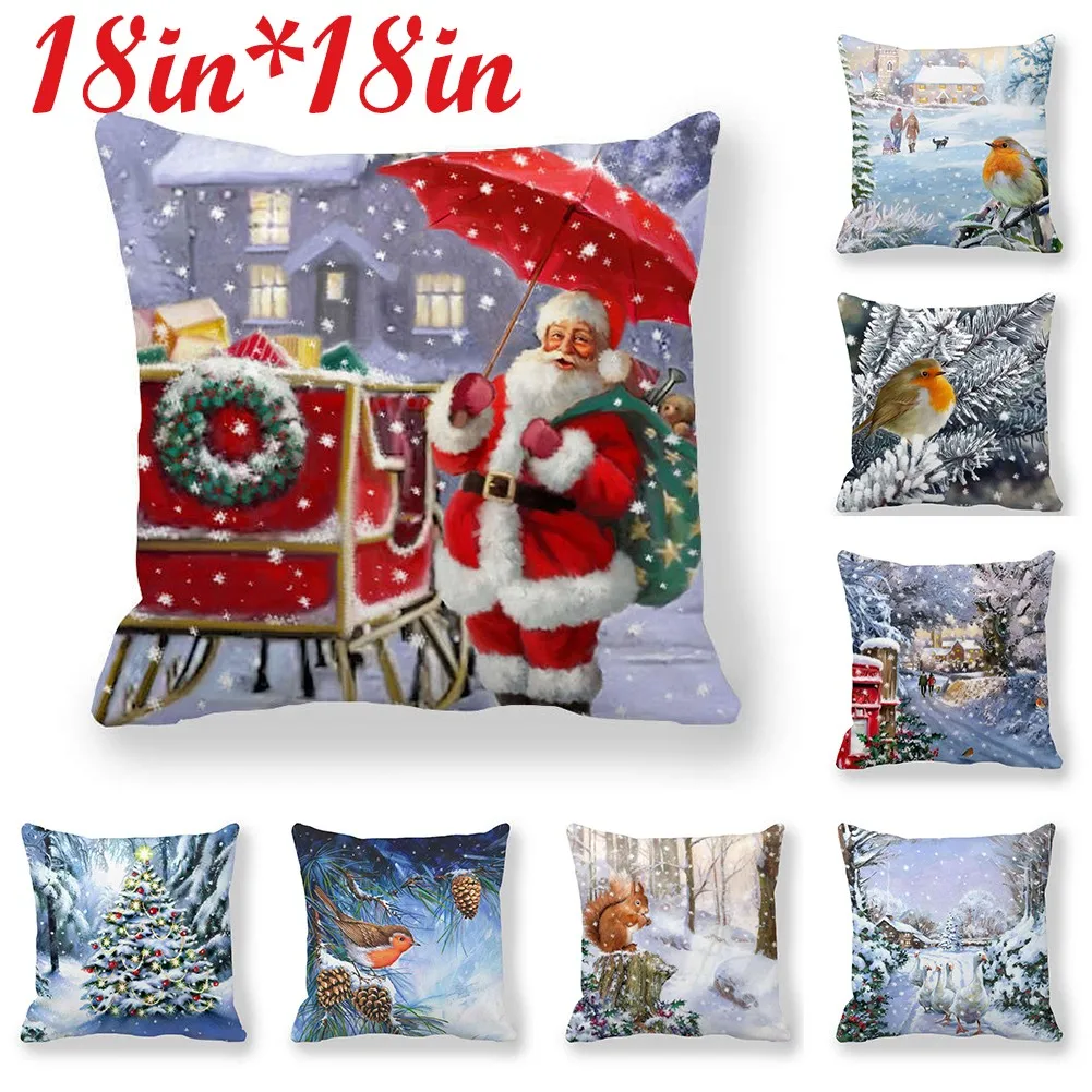 18 Inch New Year 2022 Merry Christmas Decorations For Home Santa Claus Snowman Elk Style Cushion Cover 45x45cm For Sofa Car Seat
18 Inch New Year 2022 Merry Christmas Decorations For Home Santa Claus Snowman Elk Style Cushion Cover 45x45cm For Sofa Car Seat