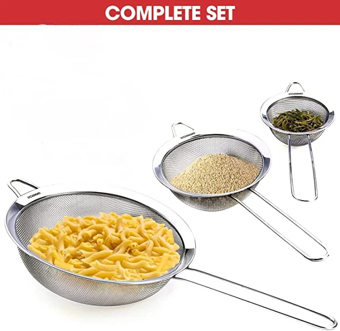 3Pcs/Set Flour Sieve Stainless Steel Mesh Tea Flour Oil Strainer Colander Mesh Filter Kitchen Baking Accessories
3Pcs/Set Flour Sieve Stainless Steel Mesh Tea Flour Oil Strainer Colander Mesh Filter Kitchen Baking Accessories