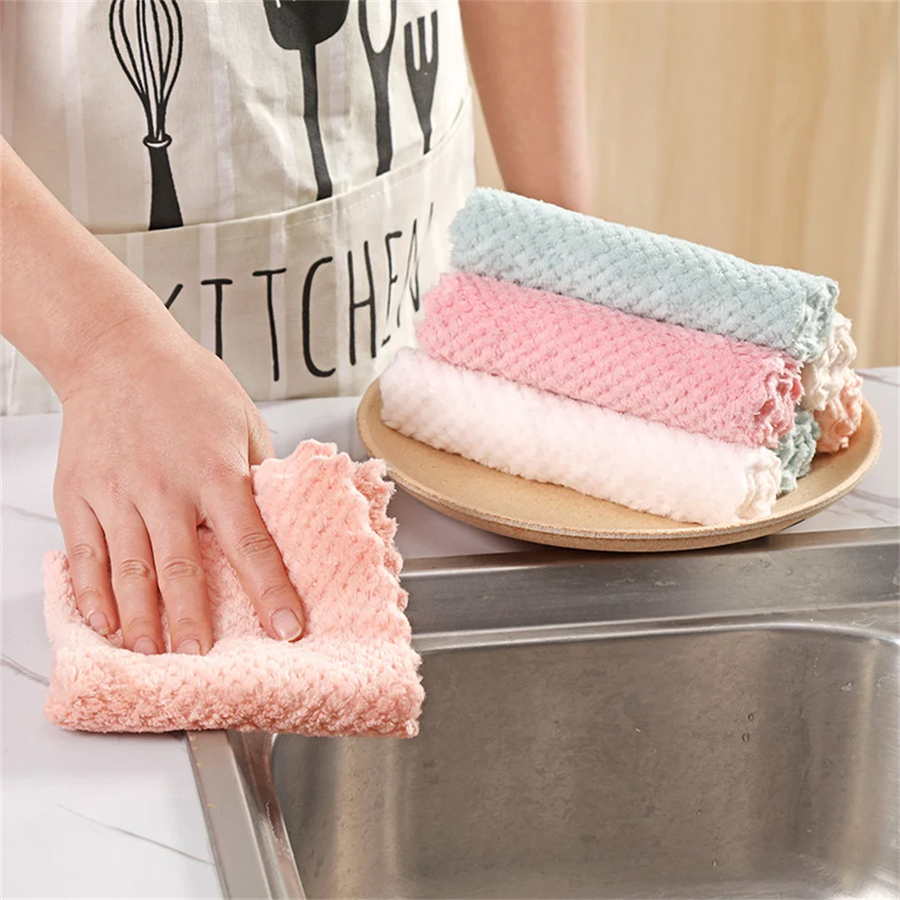 Microfiber Rag Absorbent Dish Cloth Kitchen Towel Household Cleaning Cloth Non-stick Oil Thickened Countertop Scouring Pad Tool
Microfiber Rag Absorbent Dish Cloth Kitchen Towel Household Cleaning Cloth Non-stick Oil Thickened Countertop Scouring Pad Tool
