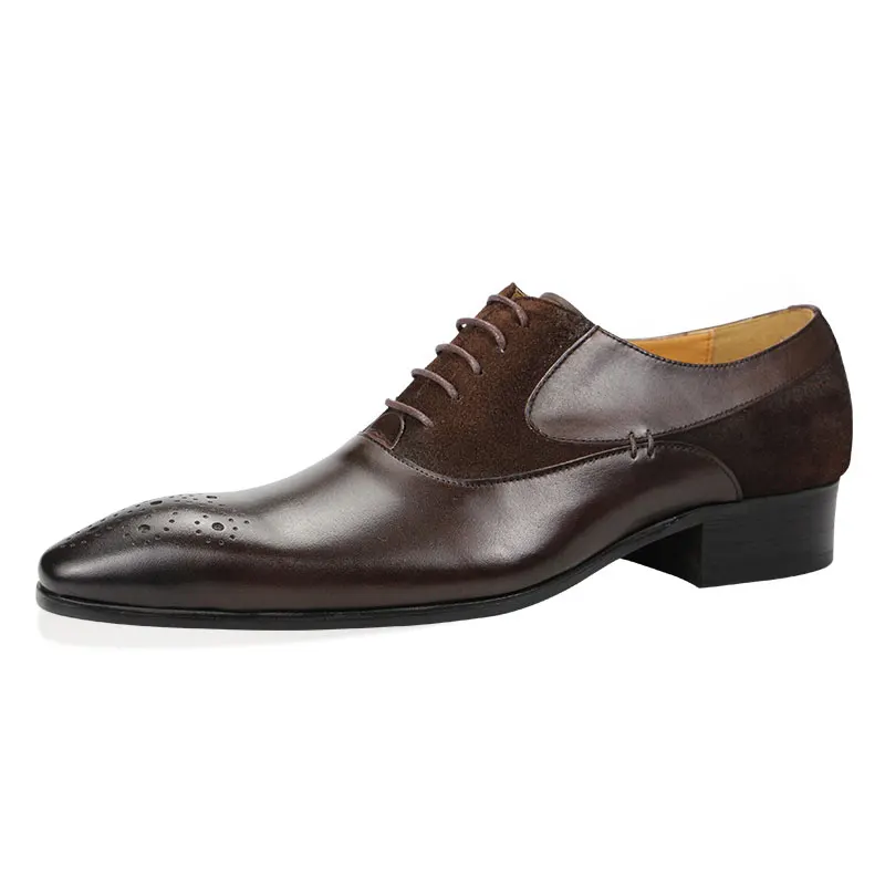 Mens Dress Luxury Custom Shoes Brogue Shoe Men Wedding Mens Genuine Leather Pointed Toe Patchwork Lace-up Black and Coffee Shoes 
Mens Dress Luxury Custom Shoes Brogue Shoe Men Wedding Mens Genuine Leather Pointed Toe Patchwork Lace-up Black and Coffee Shoes