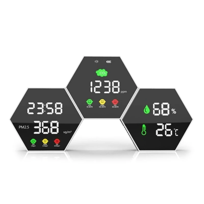 CO2 Detector 4 in 1 Carbon Dioxide Detector w/ pm2.5 Temperature Humidity Sesnor
CO2 Detector 4 in 1 Carbon Dioxide Detector w/ pm2.5 Temperature Humidity Sesnor