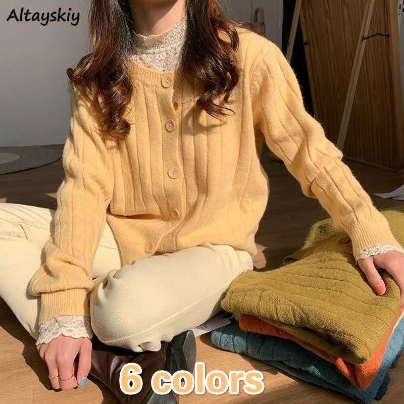 Cardigan Women Sweaters Korean Lovely Simple Basic Chic Ladies Fall Clothes Long Sleeve All-match Vintage Fresh Knitwear
Cardigan Women Sweaters Korean Lovely Simple Basic Chic Ladies Fall Clothes Long Sleeve All-match Vintage Fresh Knitwear