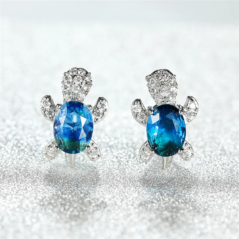 Blue Purple Oval Gradient Zircon Rainbow Stone Turtle Stud Earrings For Women Fashion Jewelry Multicolor Crystal Animal Earrings
Blue Purple Oval Gradient Zircon Rainbow Stone Turtle Stud Earrings For Women Fashion Jewelry Multicolor Crystal Animal Earrings