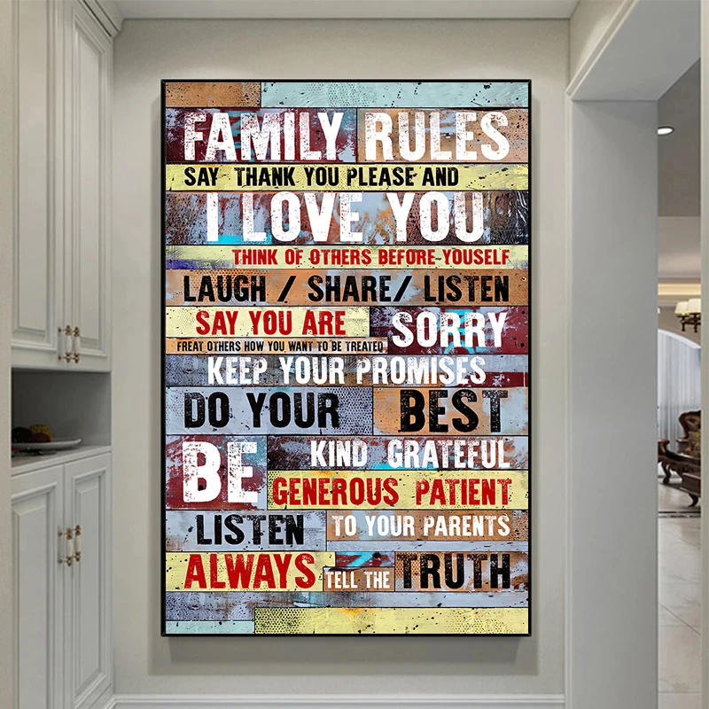 Family Rules Motivational Poster Canvas Print Inspirational Wall Art Canvas Painting Rustic Picture Living Room Hoom Wall Decor
Family Rules Motivational Poster Canvas Print Inspirational Wall Art Canvas Painting Rustic Picture Living Room Hoom Wall Decor