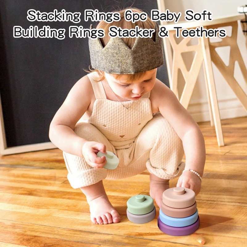 6 шт. детские игрушки мягкие строительные блоки Силиконовые Блоки для укладки