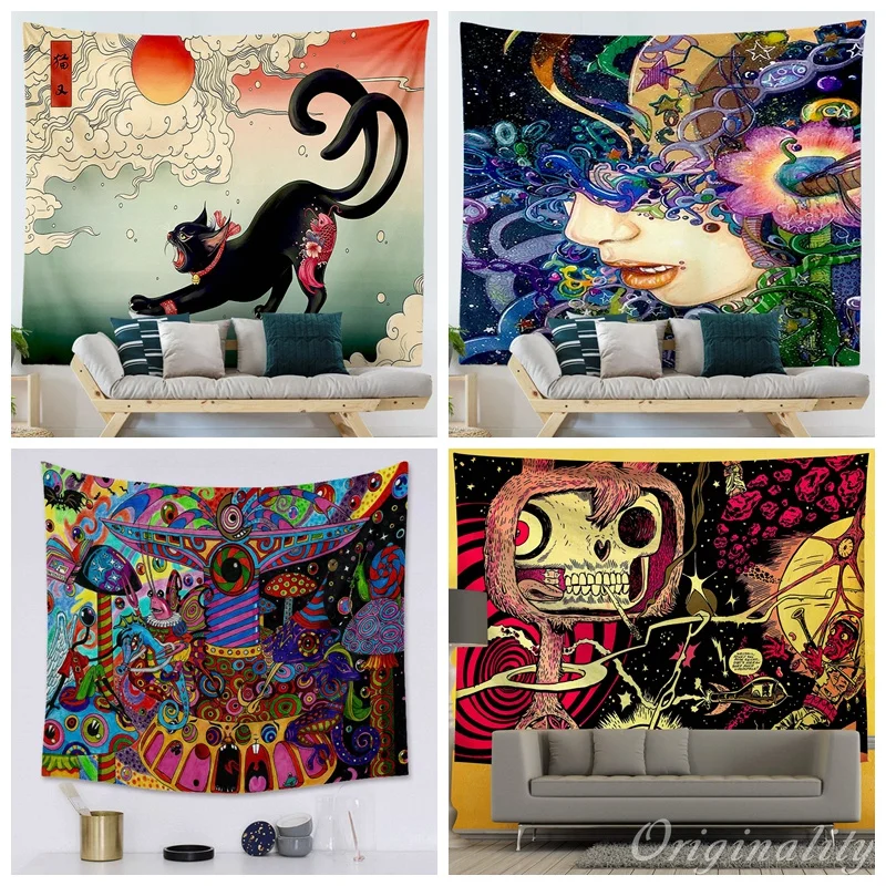 Japanese Style Cat Girl Hippie Wall Hanging Living Room Background Abstract Art Tapestry
Japanese Style Cat Girl Hippie Wall Hanging Living Room Background Abstract Art Tapestry